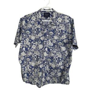 Joules Time to Unwind Men's Shirt Short Sleeves Button Up Blue White Floral XXL